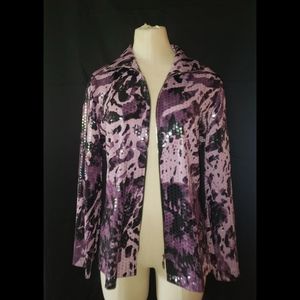 Purple & black zebra Misook jacket